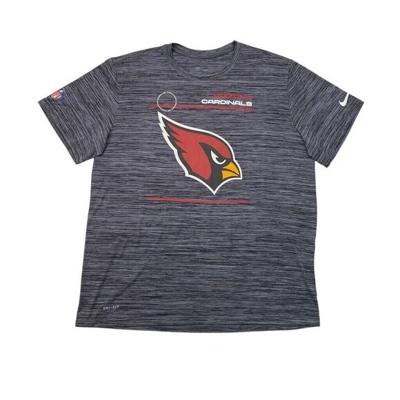 NIke Arizona Cardinals T Shirt Mens XL Extra Large Grey Spacedye Performance Tee - Picture 1 of 10